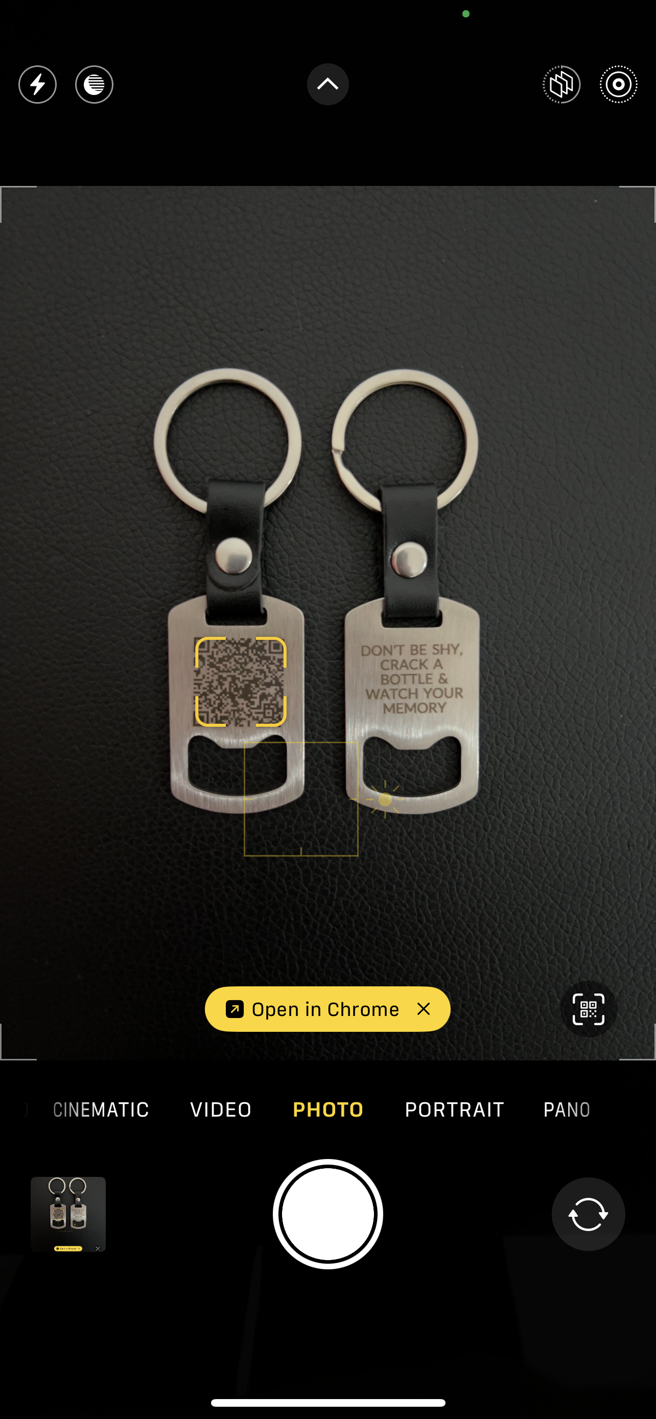 Faux Leather Keyring | QR Code Engravable