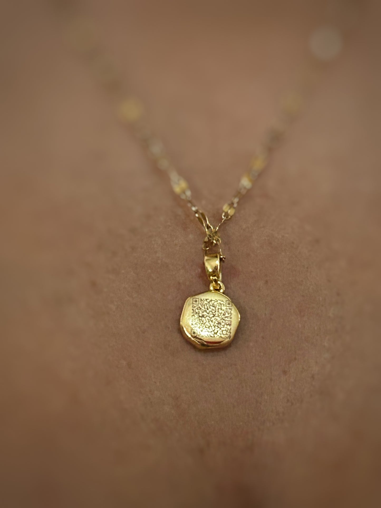 18k Gold Plated Mini Cross Necklace | QR Code Engravable