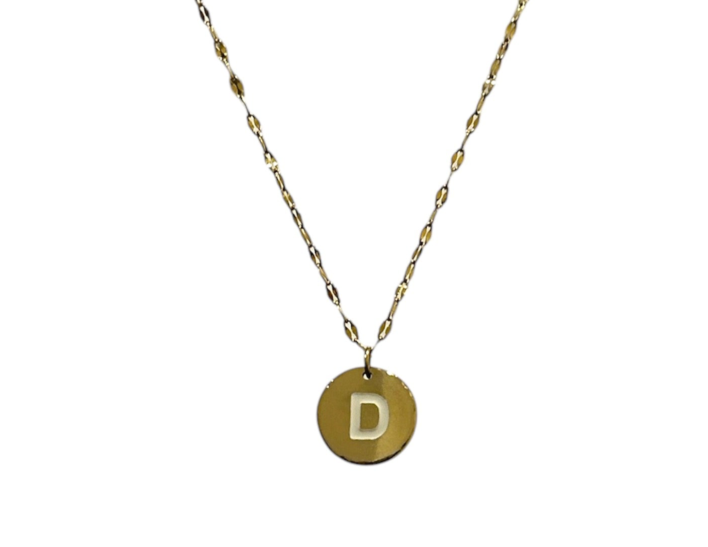 Gold Initial Necklace | QR Code Engravable