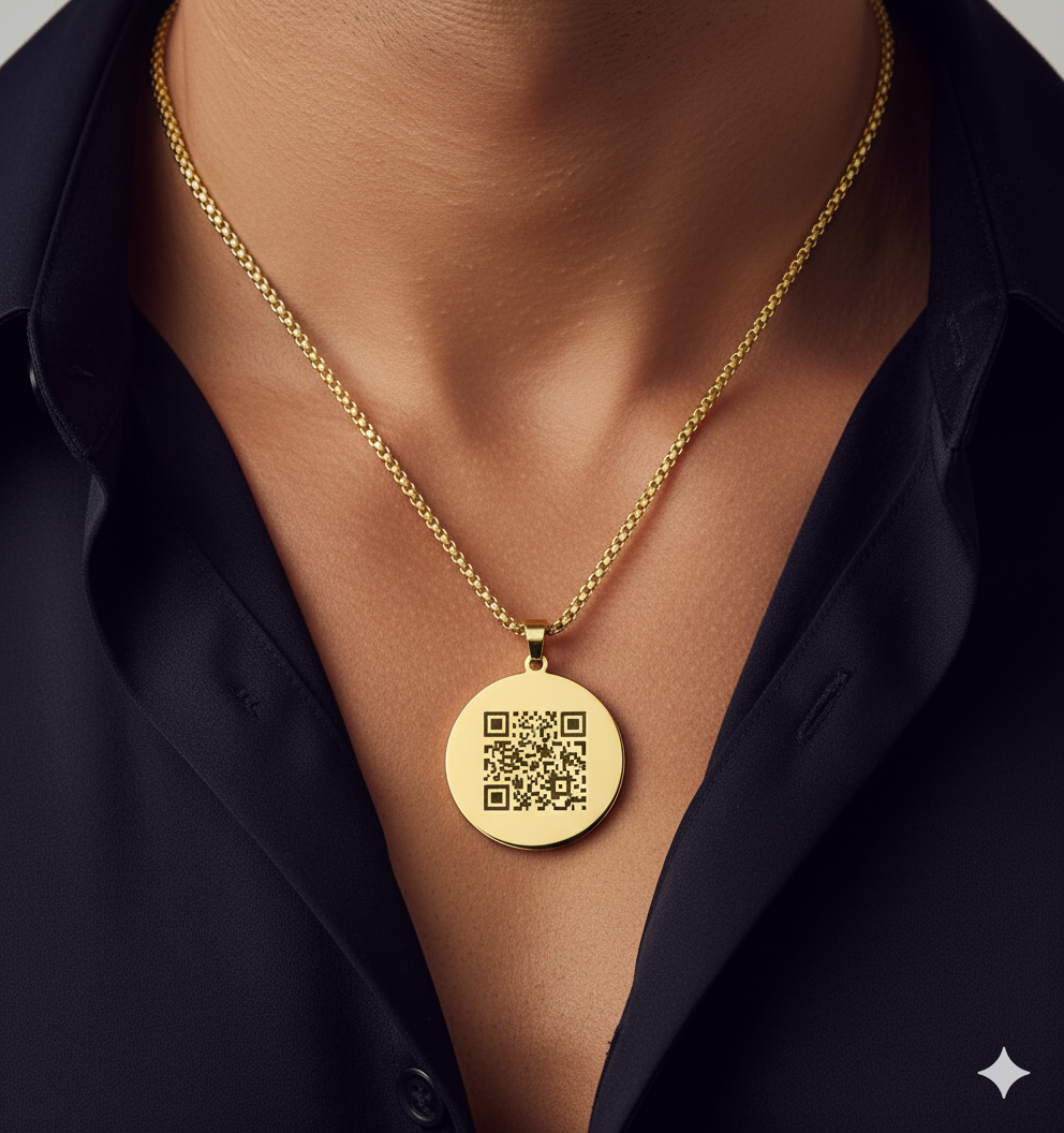 Medusa Head Necklace | QR Code Engravable