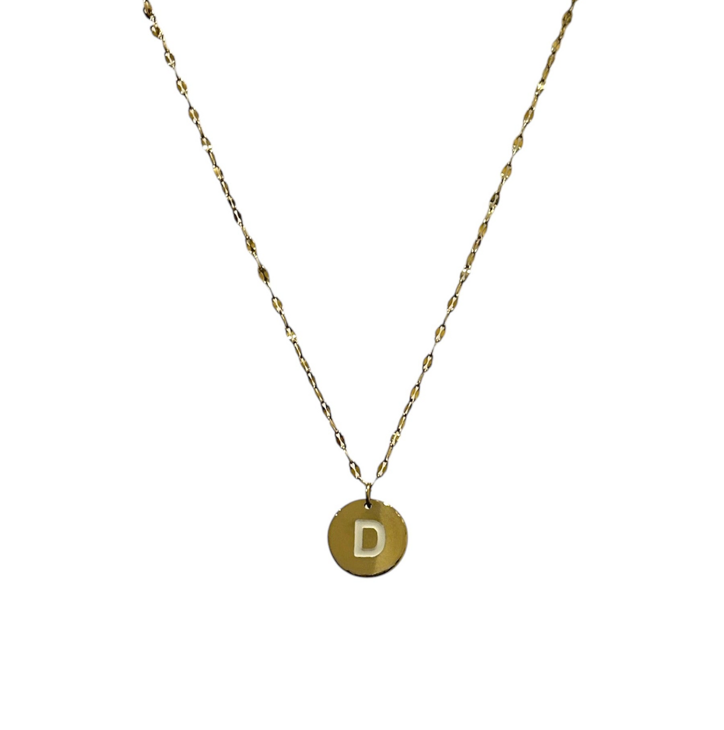 Gold Initial Necklace | QR Code Engravable