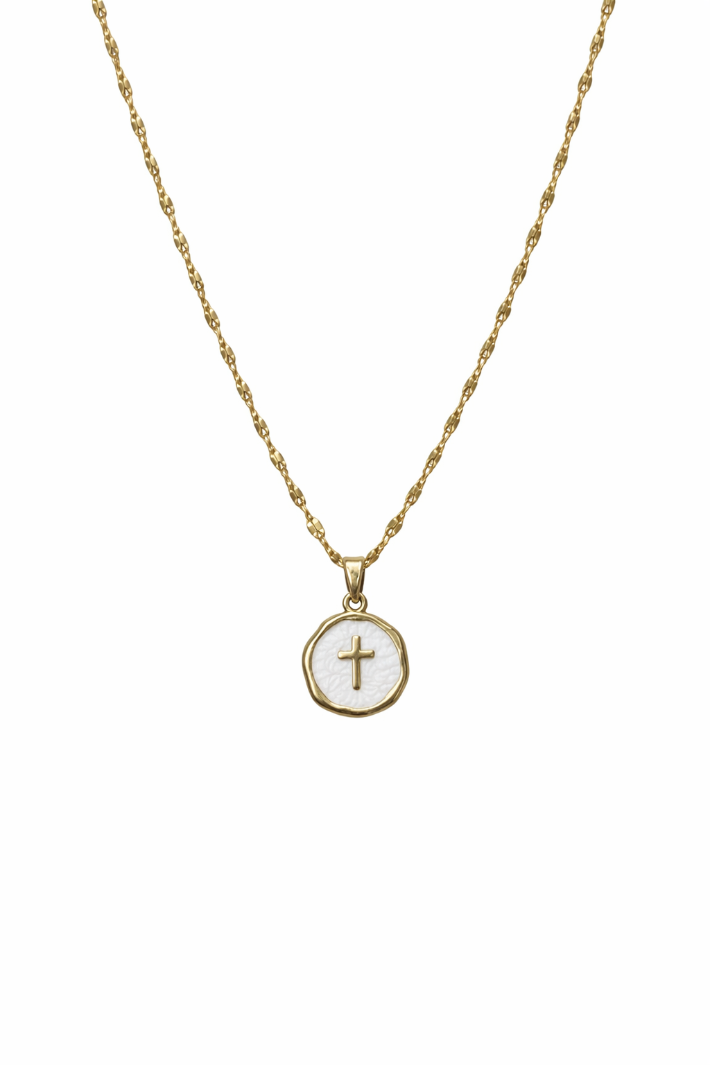 Gold Cross Necklace | QR Code Engravable