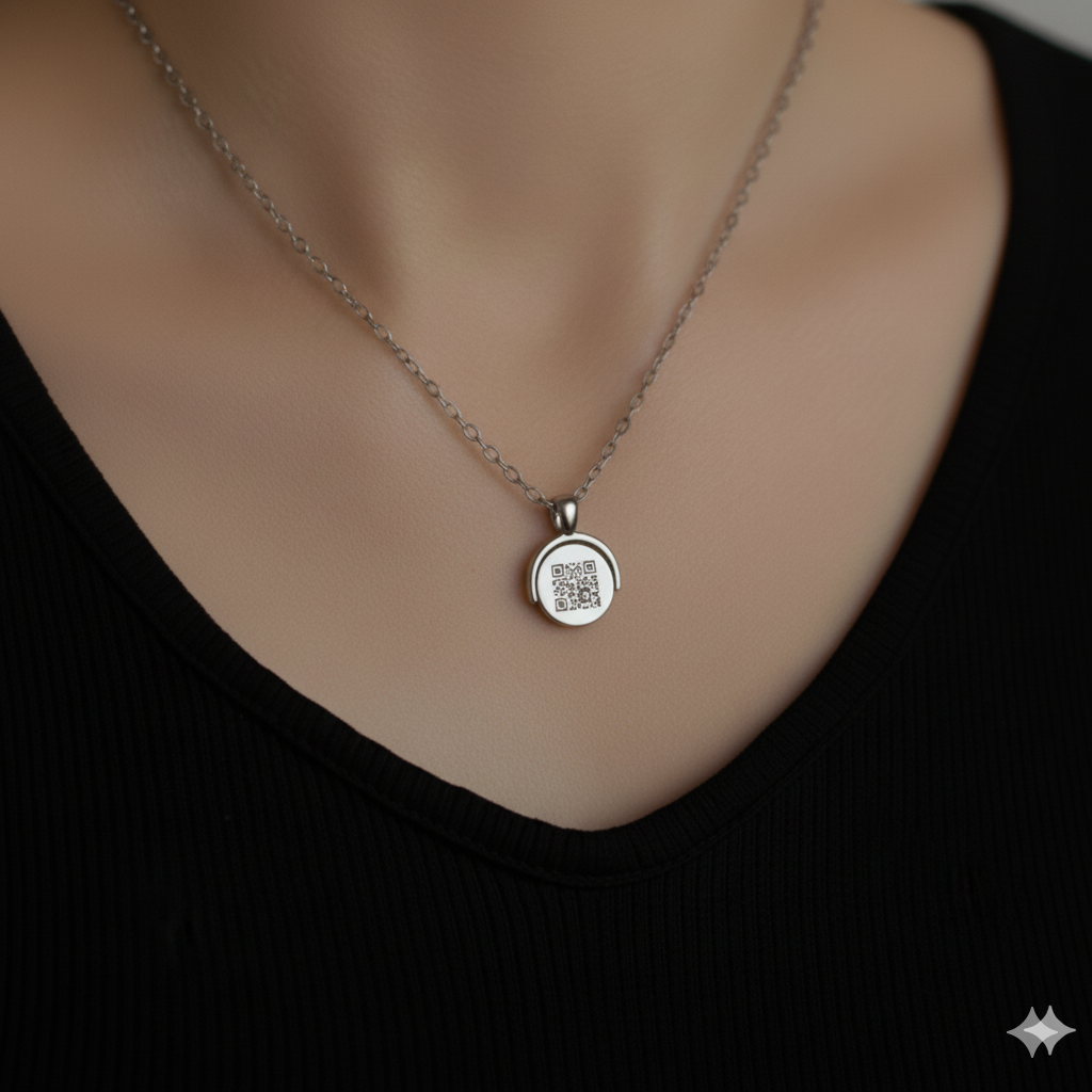 Rotatable Date Necklace | QR Code Engravable