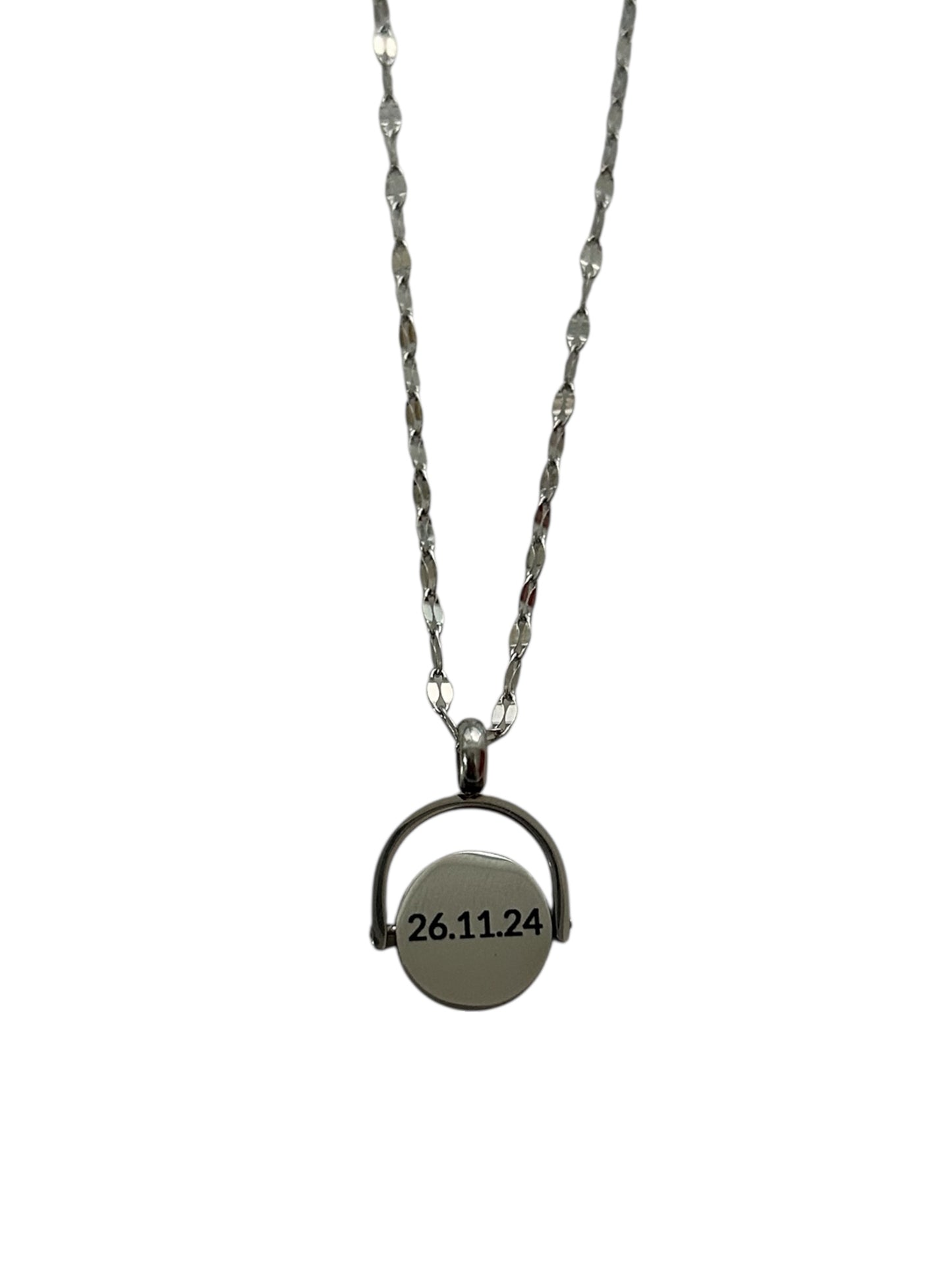 Rotatable Date Necklace | QR Code Engravable