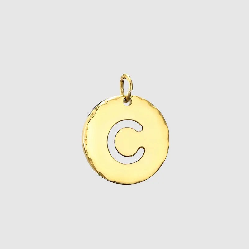 Gold Initial Necklace | QR Code Engravable