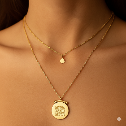 Luna Moon Necklace | QR Code Engravable
