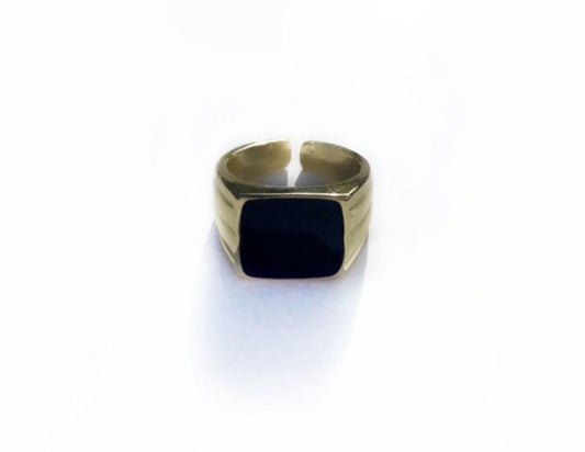 Black Onyx Adjustable Ring
