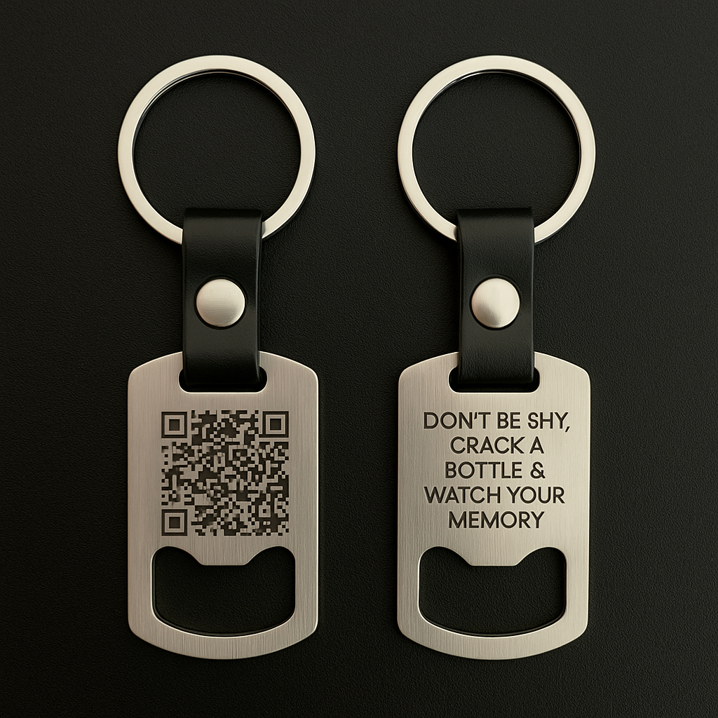 Faux Leather Keyring | QR Code Engravable
