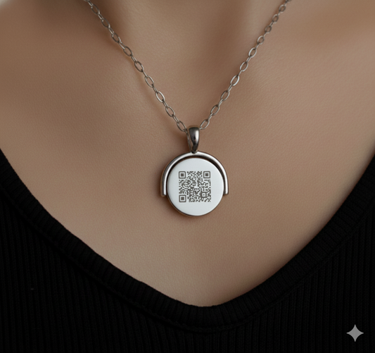 Rotatable Date Necklace | QR Code Engravable