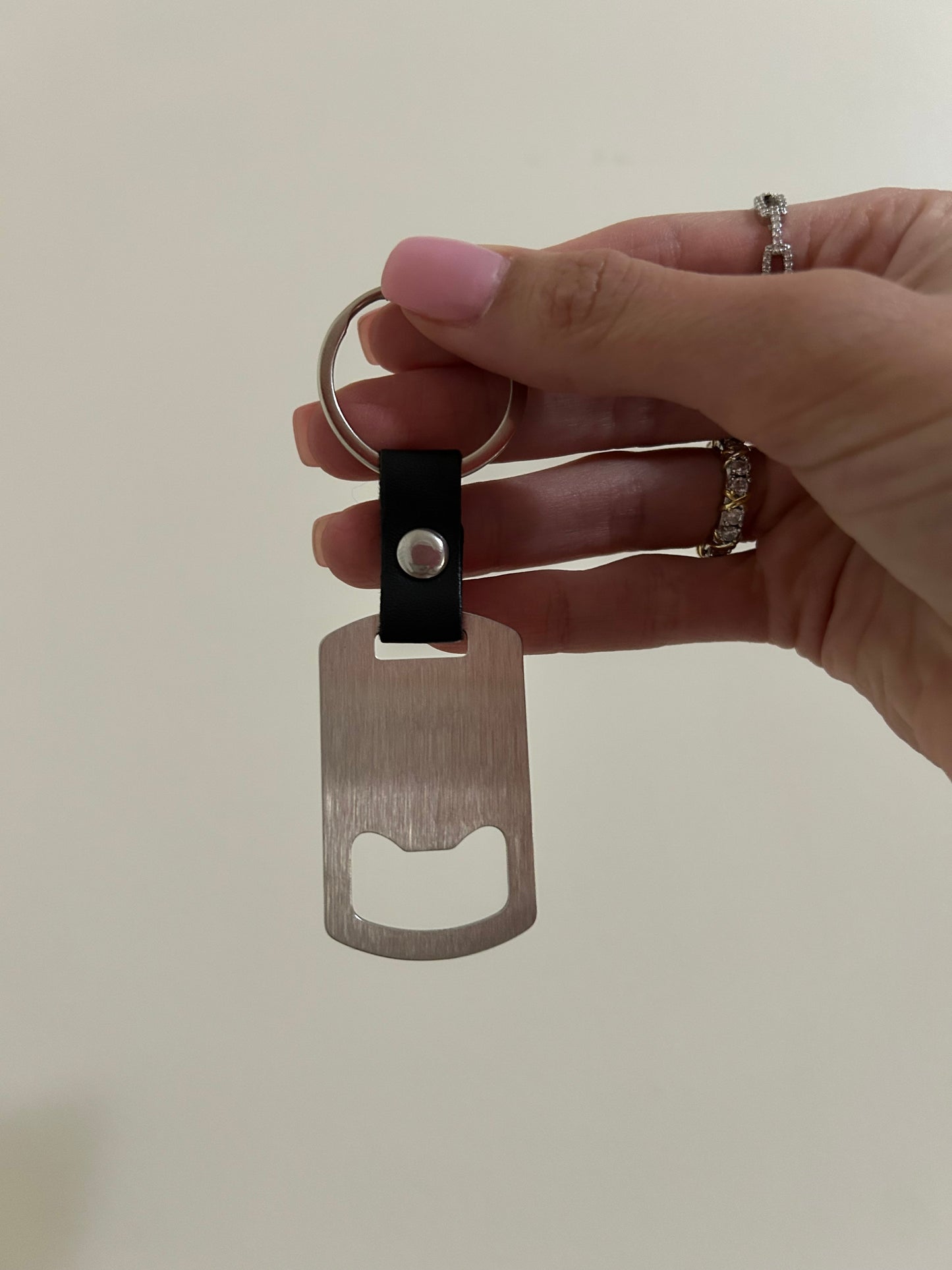 Faux Leather Keyring | QR Code Engravable