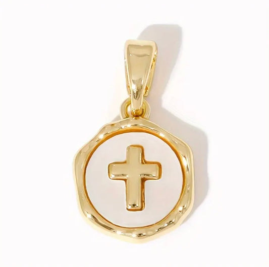 18k Gold Plated Mini Cross Necklace | QR Code Engravable