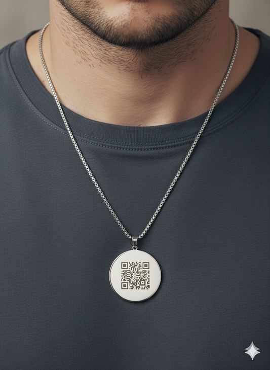Large Classic Necklace | QR Code Engravable