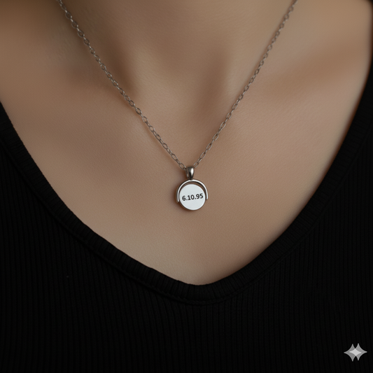 Rotatable Date Necklace | QR Code Engravable