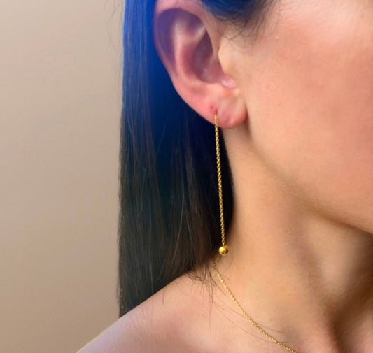 Anya Thread Earrings | Long